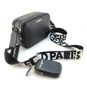 Karl Lagerfeld Black Crossbody with coin purse & Logo Strap